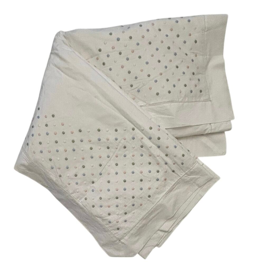 SFERRA BABY Boudoir Toddler Comforter Blanket Embroidered white blue pink dots